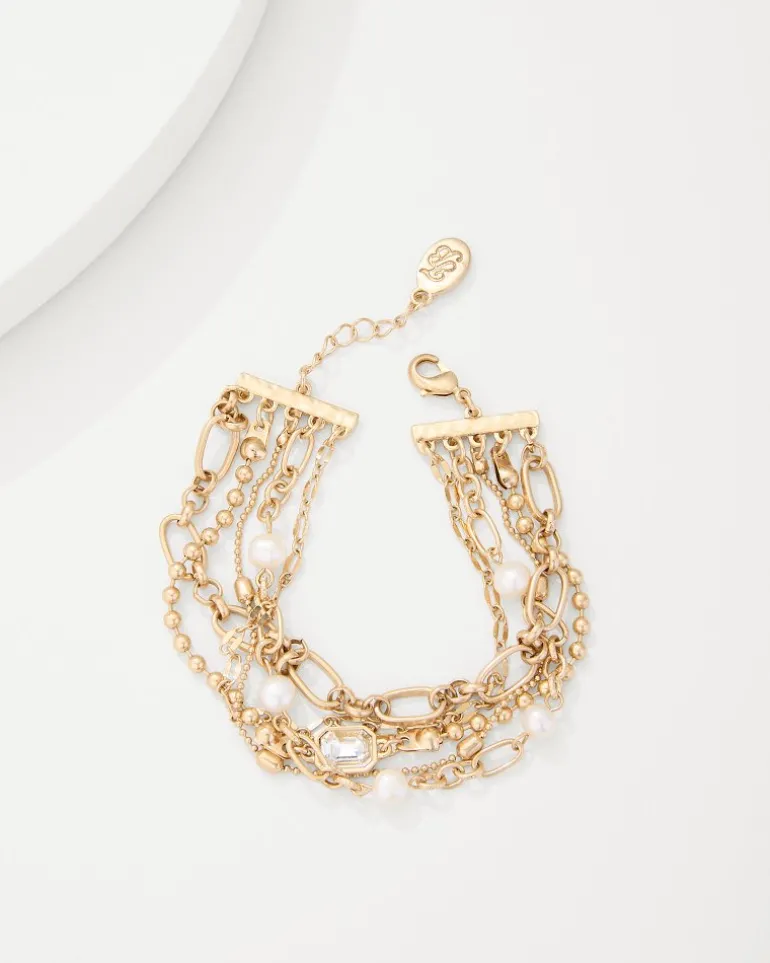 Tidal Treasure Pearl and Chain Layered Bracelet