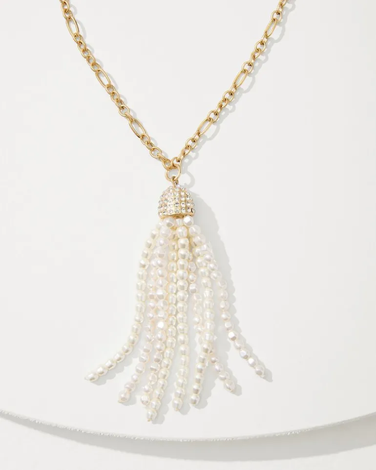 Tidal Treasure Pearl Tassel Necklace