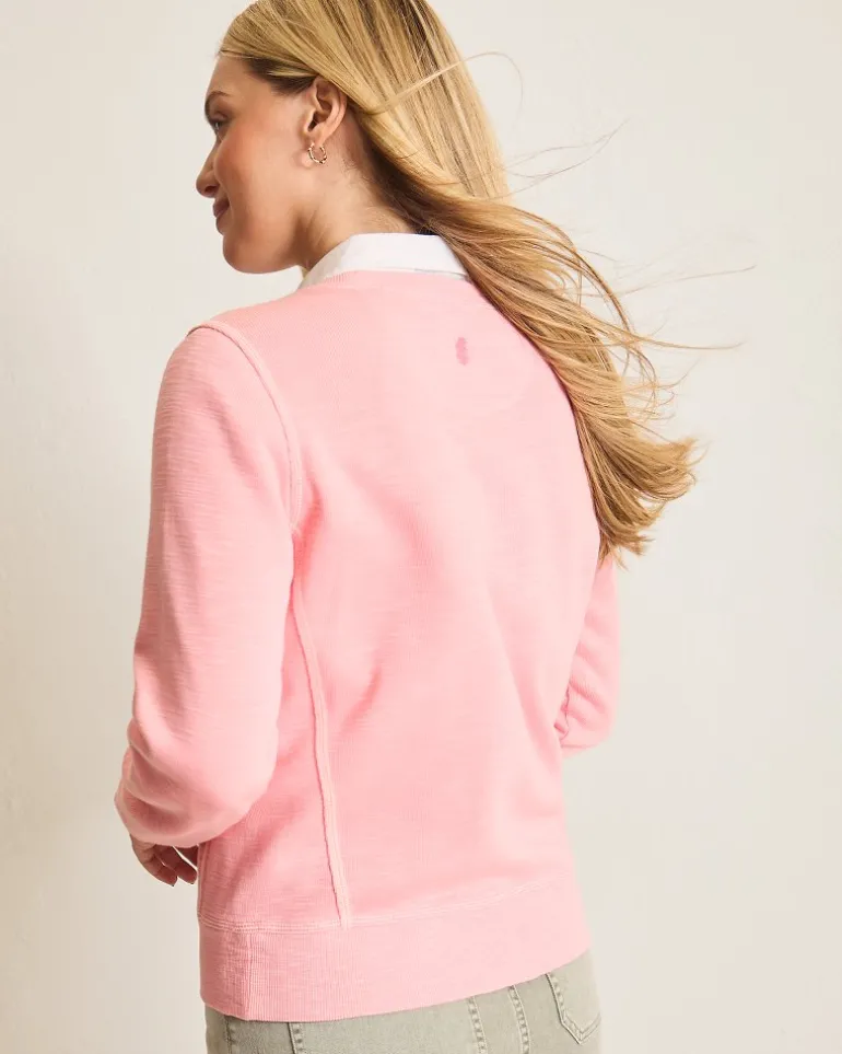 Tobago Bay Embroidered Palm Crewneck Sweatshirt