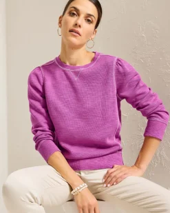 Tobago Bay Puff-Sleeve Crew Sweatshirt