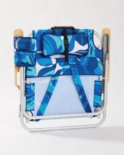 Tommy Bahama Blue Monstera Deluxe Backpack Beach Chair
