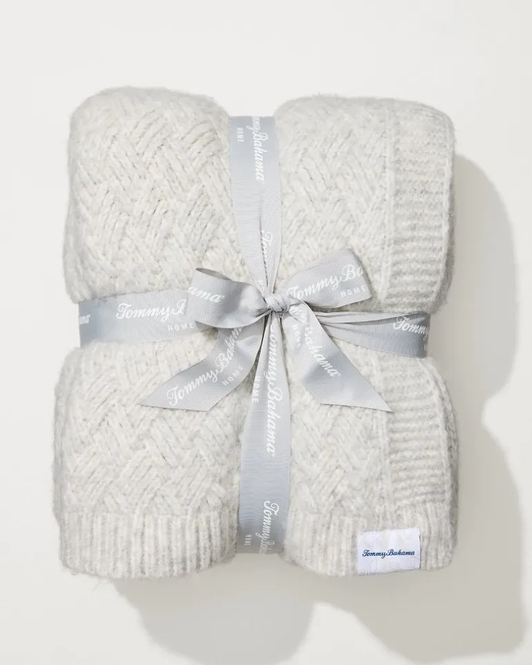 Treillage Grey Knit Throw