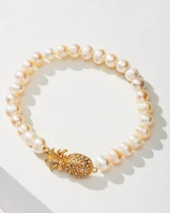 Tropical Blooms Pearl Stretch Bracelet