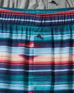 Tropical Print & Solid Knit Boxers—2-Pack