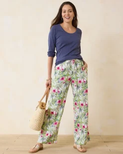 Two Palms Coastal Palms High-Rise Linen Easy Pants