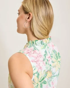 Two Palms Orchid Oasis Linen Shift Dress