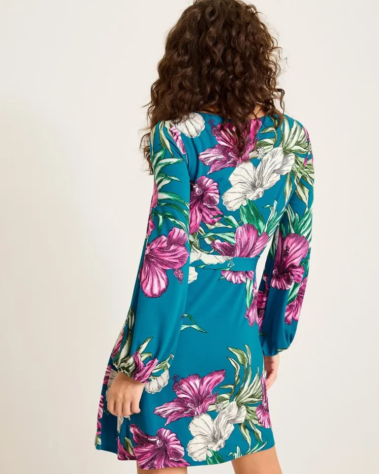 Villa Garden Long-Sleeve Short Dress