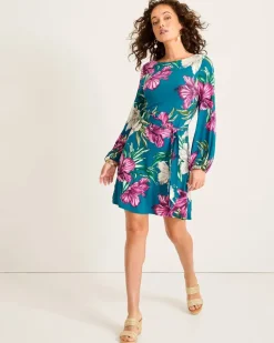 Villa Garden Long-Sleeve Short Dress