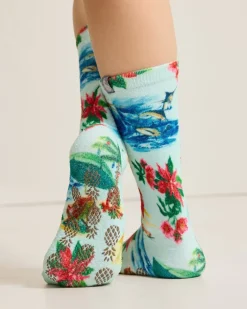 Women's Island Soft® Holiday Santa Socks