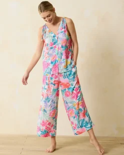 Woven Challis Tank & Cropped Pants Pajama Set