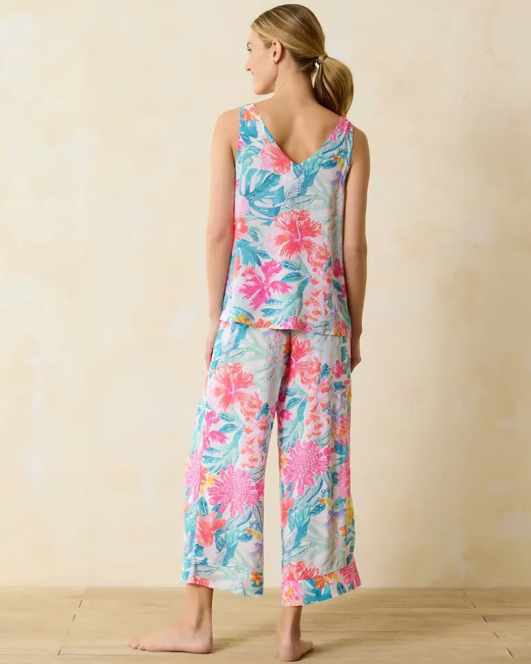 Woven Challis Tank & Cropped Pants Pajama Set